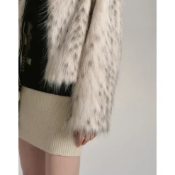 Via Pitti Eco-Fur Short Lapel Jacket Apricot