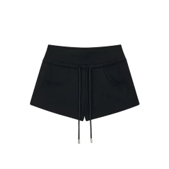 Via Pitti Elastic-Waist Drawstring Shorts Black