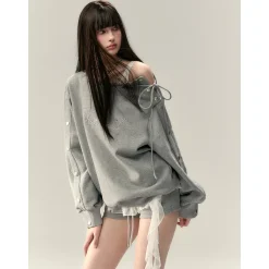 Via Pitti Elastic-Waist Drawstring Shorts Gray