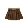 Via Pitti Fake-2-Piece Suede Short Skirt Brown