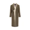 Via Pitti Fake-2-Piece Thicken Long Fleece Coat Brown