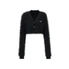 Via Pitti Fluffy Shiner Short Cardigan Black