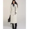 Via Pitti Heavy Patchwork Waisting Long Coat Beige