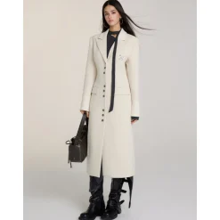 Via Pitti Heavy Patchwork Waisting Long Coat Beige