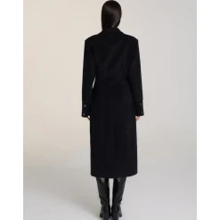 Via Pitti Heavy Patchwork Waisting Long Coat Black