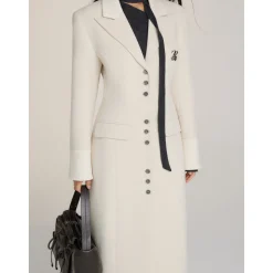 Via Pitti Heavy Patchwork Waisting Long Coat Beige