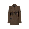 Via Pitti Heavy Plaid Patchwork Mid-Length Coat Brown