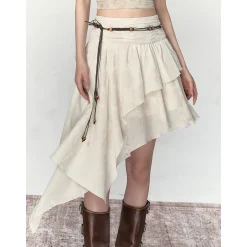 Via Pitti Heavy Rose Irregular Patchwork Skirt