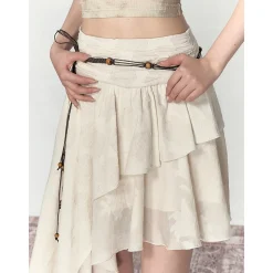 Via Pitti Heavy Rose Irregular Patchwork Skirt