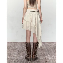 Via Pitti Heavy Rose Irregular Patchwork Skirt