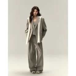 Via Pitti Heavy Rose Rivet Loose Thicken Tweed Blazer