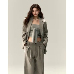 Via Pitti Heavy Rose Rivet Loose Thicken Tweed Blazer