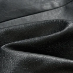 Via Pitti Irregular Lace Patchwork Leather Skirt Black