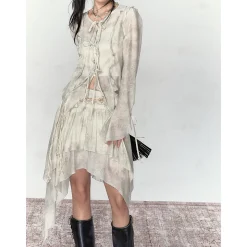 Via Pitti Irregular Render Skirt Gray