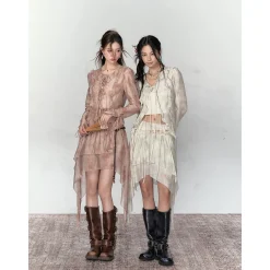 Via Pitti Irregular Render Skirt Brown