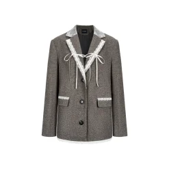 Via Pitti Lace Bow-Knot Patchwork Blazer