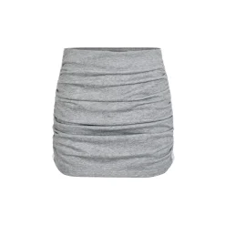 Via Pitti Lace Patchwork Wrinkled Wrapped Skirt Grey