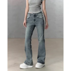 Via Pitti Lace Patchwork Flare Jeans