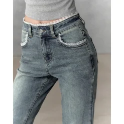 Via Pitti Lace Patchwork Flare Jeans