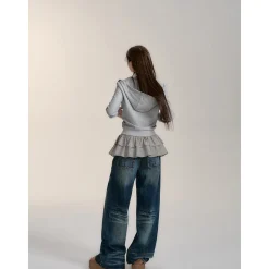 Via Pitti Rivet Wide-Leg Washed Denim Pants Blue