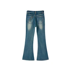 Via Pitti Rose Belt Flare Jeans Blue