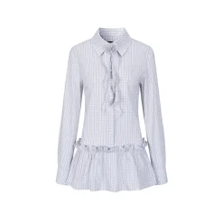 Via Pitti Rose Brooch Detachable Two-Way Shirt Dress White