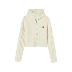 Via Pitti Twisted Woolen Knit Sweater White
