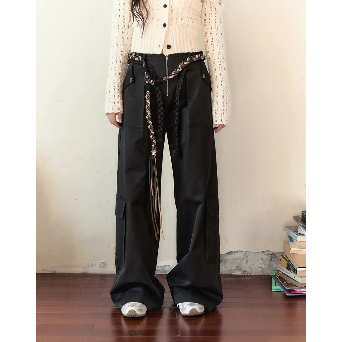 Via Pitti Vintage Big Pockets Cargo Pants Black
