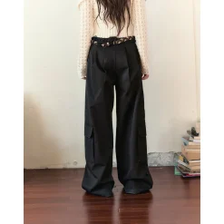 Via Pitti Vintage Big Pockets Cargo Pants Black