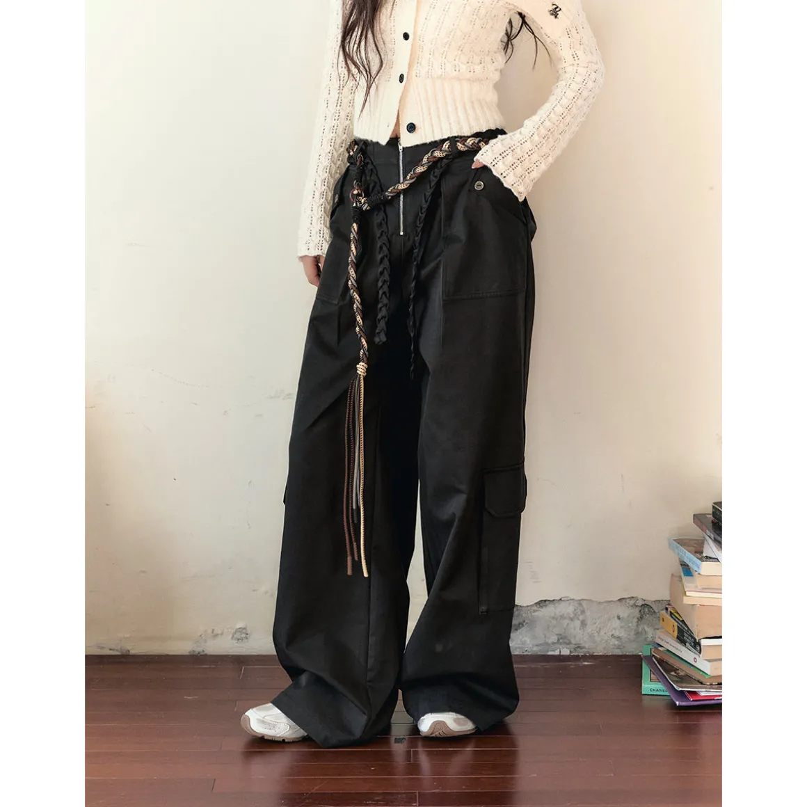 Via Pitti Vintage Big Pockets Cargo Pants Black