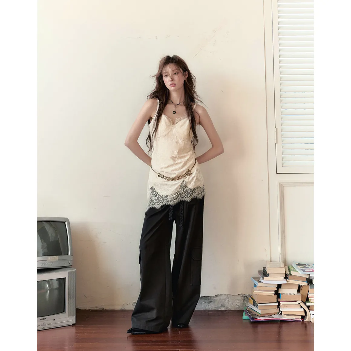 Via Pitti Vintage Big Pockets Cargo Pants Black