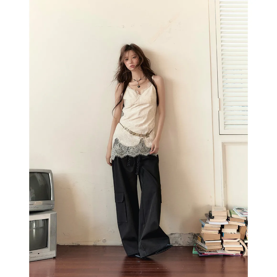 Via Pitti Vintage Big Pockets Cargo Pants Black