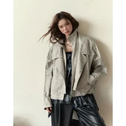 Via Pitti Vintage Rivet Locomotive Loose Jacket Gray