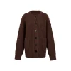 Via Pitti Waffle-Knit Cardigan Brown