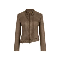 Via Pitti Waist Belt Slim Racing Jacket Khaki