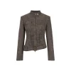 Via Pitti Waist Belt Slim Racing Jacket Grey