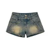 Via Pitti Washed Denim Mini Shorts