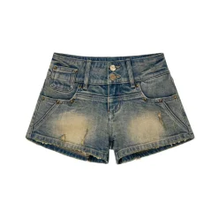 Via Pitti Washed Denim Mini Shorts