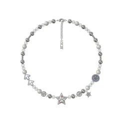 VSCH Arrow Smiling Face Star Pearl Necklace