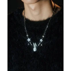 VSCH Rabbit Lucky Star Necklace Silver