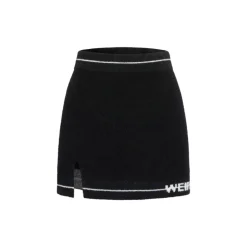 Weird Market Basic Logo Knit Skirt Black
