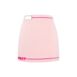 Weird Market Basic Logo Knit Skirt Pink