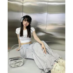 Weird Market Drawstring Cargo Pants Grey