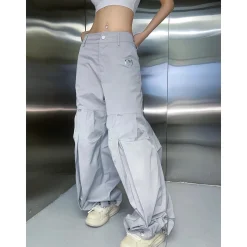 Weird Market Drawstring Cargo Pants Grey