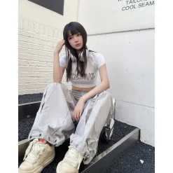 Weird Market Drawstring Cargo Pants Grey