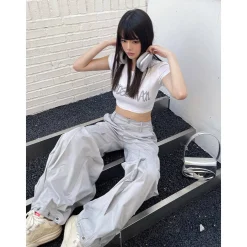Weird Market Drawstring Cargo Pants Grey