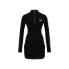 Weird Market Half Zip Maillot Logo Dress Black