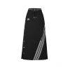 Weird Market 3M Reflective Striped Sport Skirt Black