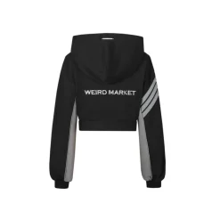 Weird Market 3M Reflective Logo Striped Hoodie Black