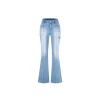 Weird Market Metal Logo Flare Jeans Light Blue